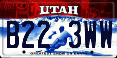 UT license plate B223WW