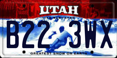 UT license plate B223WX
