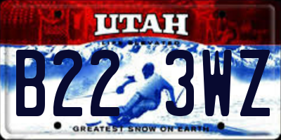 UT license plate B223WZ