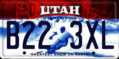 UT license plate B223XL