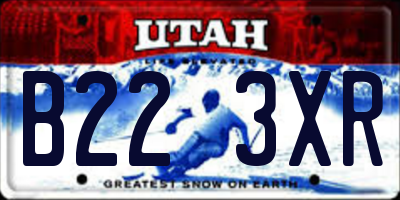 UT license plate B223XR