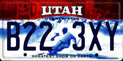 UT license plate B223XY