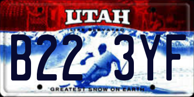 UT license plate B223YF