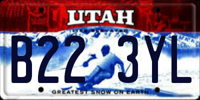 UT license plate B223YL