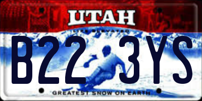 UT license plate B223YS