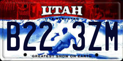 UT license plate B223ZM