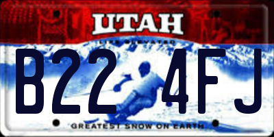 UT license plate B224FJ