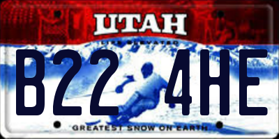 UT license plate B224HE