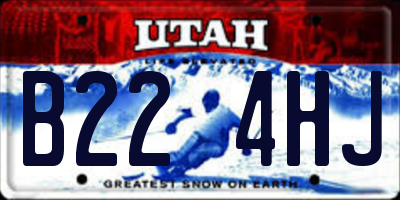 UT license plate B224HJ
