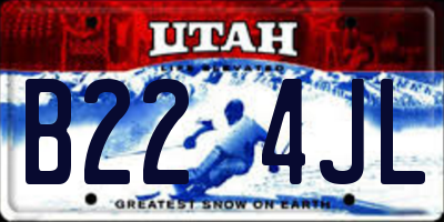 UT license plate B224JL