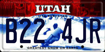 UT license plate B224JR