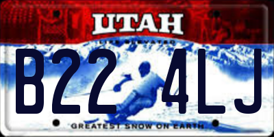 UT license plate B224LJ