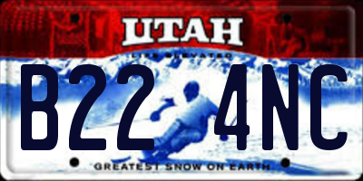 UT license plate B224NC