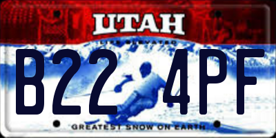 UT license plate B224PF