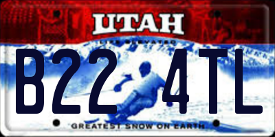 UT license plate B224TL