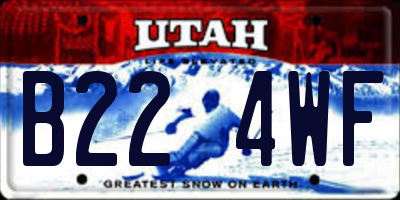 UT license plate B224WF