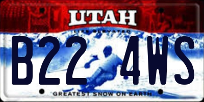 UT license plate B224WS