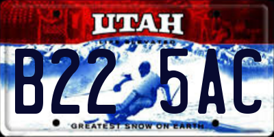 UT license plate B225AC