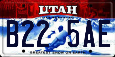 UT license plate B225AE