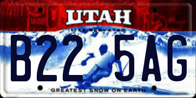 UT license plate B225AG