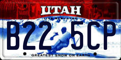 UT license plate B225CP