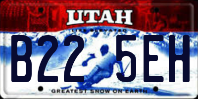 UT license plate B225EH