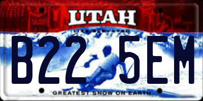 UT license plate B225EM