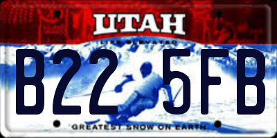 UT license plate B225FB