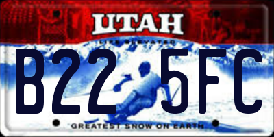 UT license plate B225FC