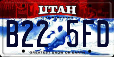 UT license plate B225FD