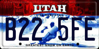 UT license plate B225FE