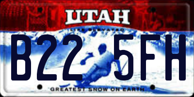UT license plate B225FH