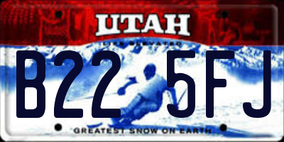 UT license plate B225FJ