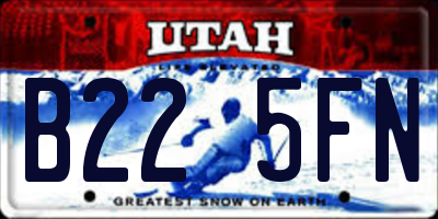 UT license plate B225FN