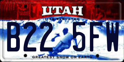 UT license plate B225FW