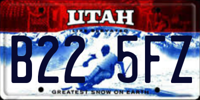 UT license plate B225FZ