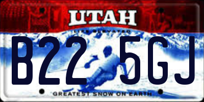 UT license plate B225GJ