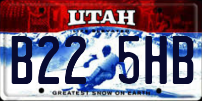 UT license plate B225HB