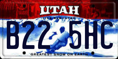 UT license plate B225HC