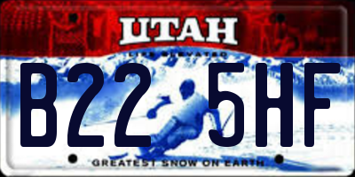 UT license plate B225HF