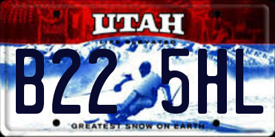 UT license plate B225HL