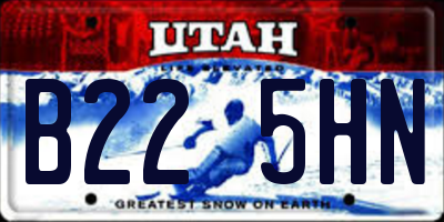 UT license plate B225HN