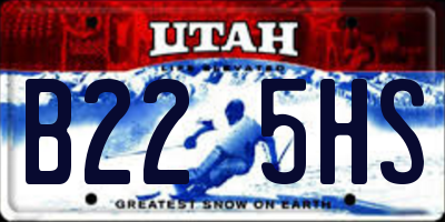 UT license plate B225HS