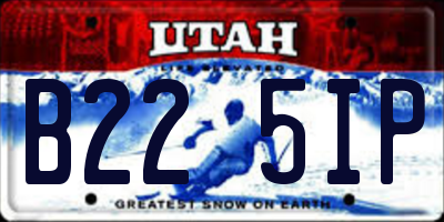 UT license plate B225IP