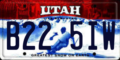 UT license plate B225IW