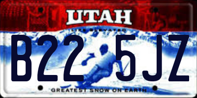 UT license plate B225JZ
