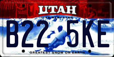 UT license plate B225KE