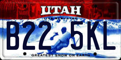 UT license plate B225KL
