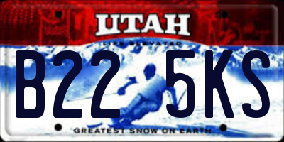 UT license plate B225KS