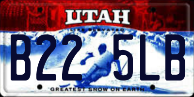 UT license plate B225LB